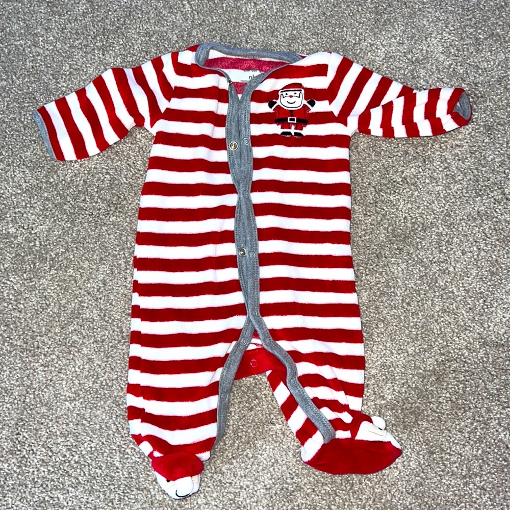 NB SANTA Snap Onesie